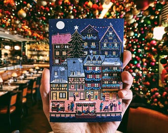 Retro Cities Colmar Postcard with envelope