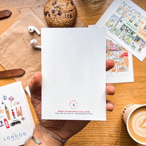 Set of 5 handmade London postcards / London cards / Cute London Watercolour postcard / Handmade London print / London Big Ben card pack / zdjęcie 7