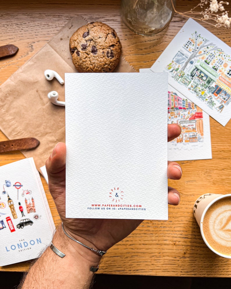 Set of 5 handmade London postcards / London cards / Cute London Watercolour postcard / Handmade London print / London Big Ben card pack / zdjęcie 7