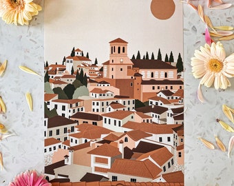 Granada print / Granada Wall art / Granada poster / Andalusia Wall art/ Digital print of Granada