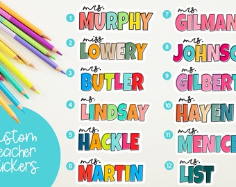Personalized Teacher Name Stickers