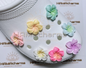 Hand-crafted to order - 3D Resin Plumeria Flowers - Hawaiian Flower Shoe Charm/Pin/Magnet/Straw Topper/Shoe-lace Charm