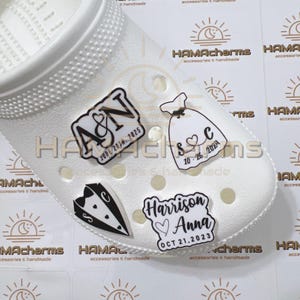 Custom Wedding Shoe Charms: Acrylic Bridal Mr & Mrs