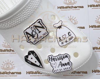 Custom Wedding Shoe Charms: Acrylic Wedding Groom and Bride Shoe Charms, Mr & Mrs Wedding Shoe Charms, Bridal Shoe Charms