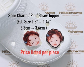 Custom Photo Shoe Charm: Personalized Acrylic Portrait FACE HEAD Shoe Charm, Custom Photo Shoe Charm, Your Own Photo, Dog, Cat, Your Pet