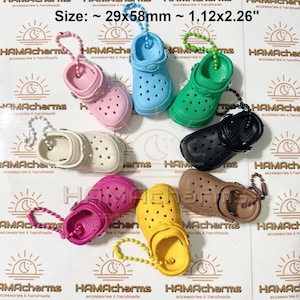 Hand-Crafted Miniature Clog Shoe Keychain: Beaded Garden Clogs