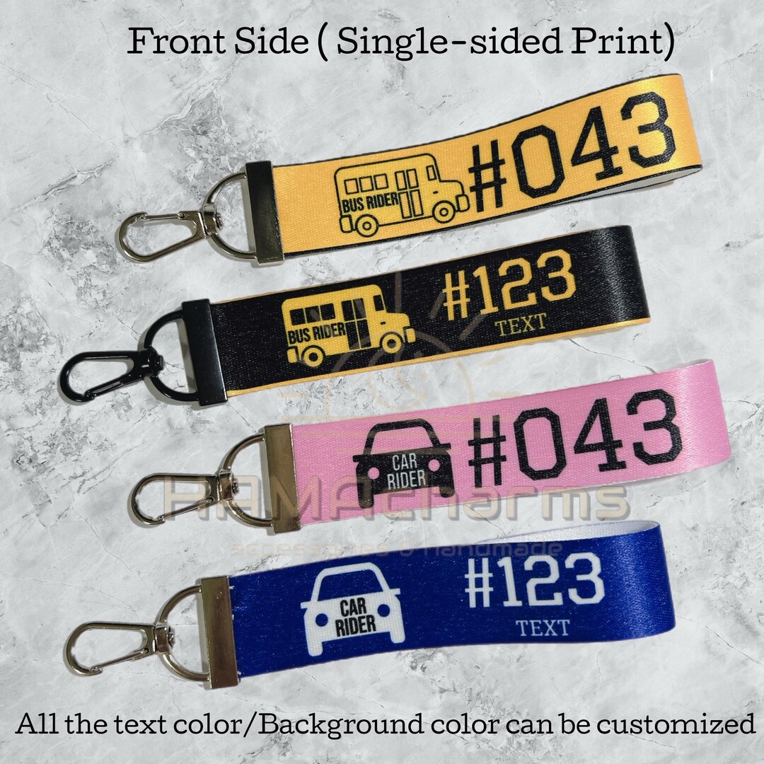 Personalized Bus Rider Bag Tag, Car Rider Bag Tag, Bus Rider Keychain ...
