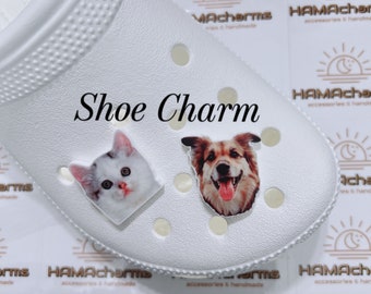 Handmade Customized Photo FACE HEAD Shoe Charm, Portrait Shoe Charm, Photo Shoe Clip, Photo Portrait, Dog, Cat, Your Pet Shoe Charms