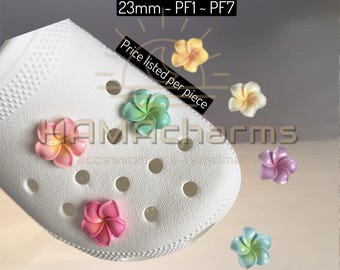 Hand-crafted to order: Resin Plumeria Flowers Shoe Charm - 3D Resin Plumeria Flowers - Hawaiian Flower Shoe Charms