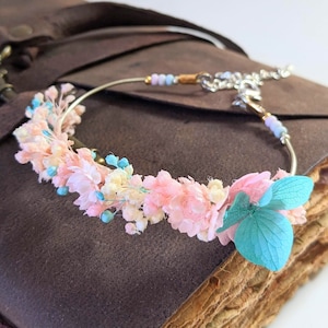 Handmade bracelet made from stabilized flowers & dried flowers, Candy