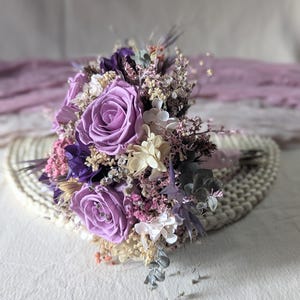Bridal bouquet with eternal roses and stabilized hydrangeas, Oum