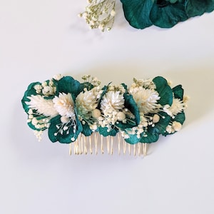 Flower hair comb for wedding hairstyle in dried flowers & stabilized flowers, Malèna