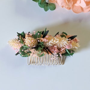 Flower hair comb for wedding hairstyle in dried flowers & stabilized flowers, Vania