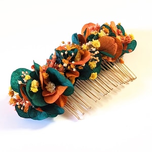Flower hair comb for wedding hairstyle in stabilized, Nila