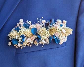 Boutonnière de fleurs séchées et fleurs stabilisées, Mona