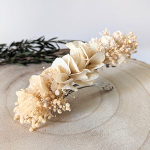 Flower hair clip for wedding hairstyle in dried flowers & stabilized flowers, Luna