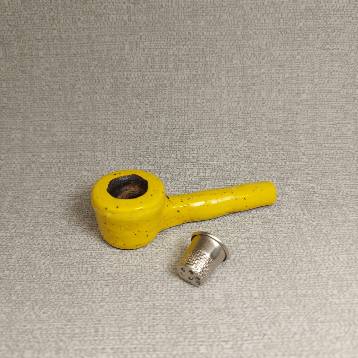 Сeramic tobacco pipe with metal insert. Tobacco pipe.Smoking Etsy