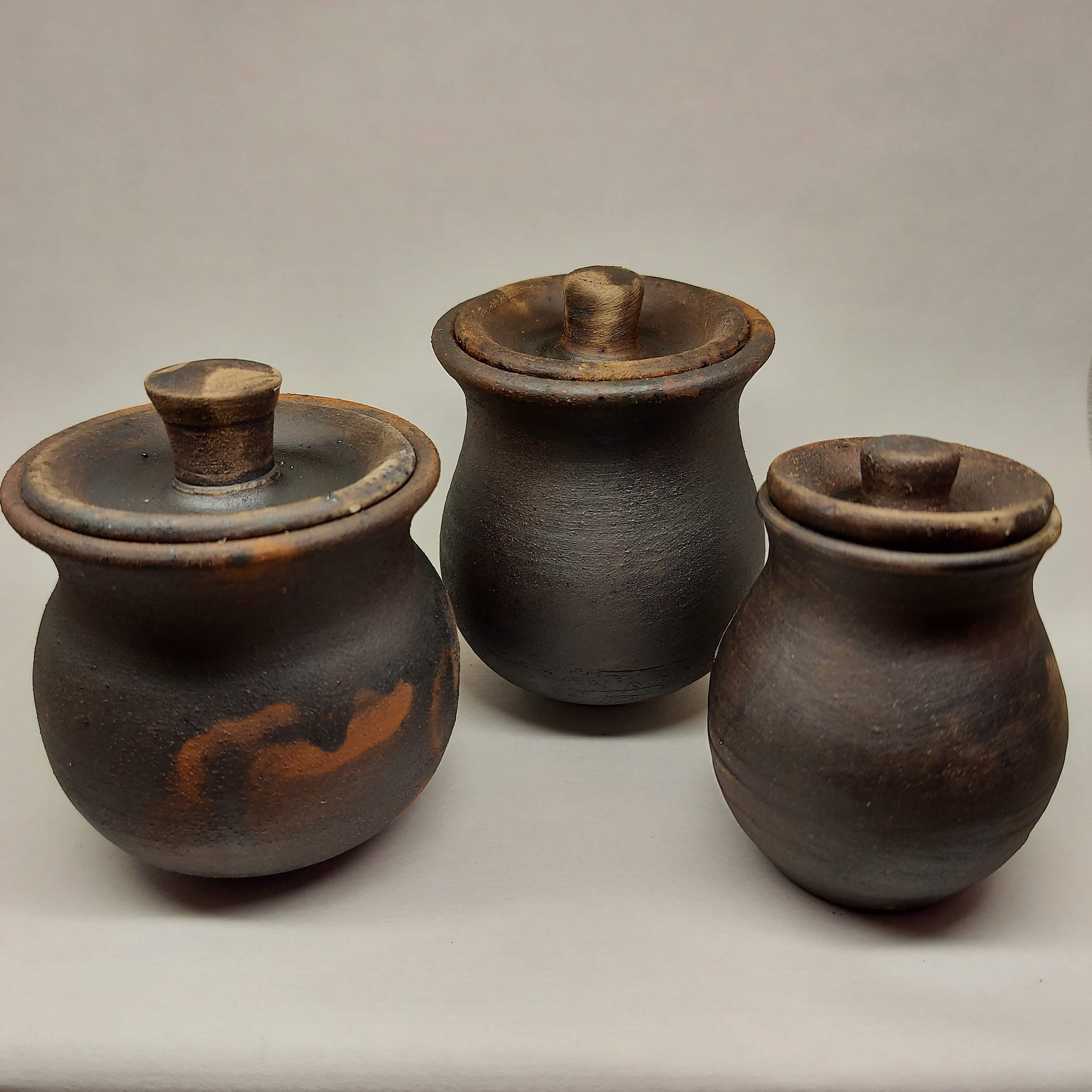 Salt and sugar pots. Clay pot. Sugar pot. Salt pot. Clay Etsy