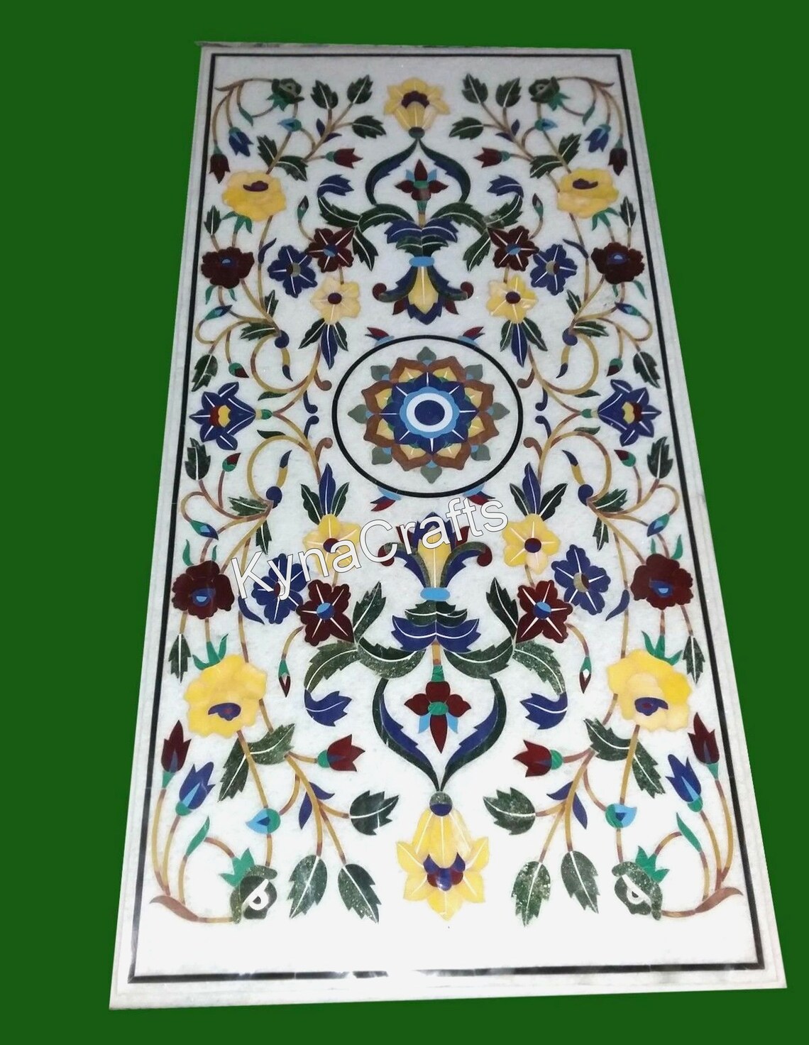 Marble Center Patio Table with Inlay Work Table from Etsy