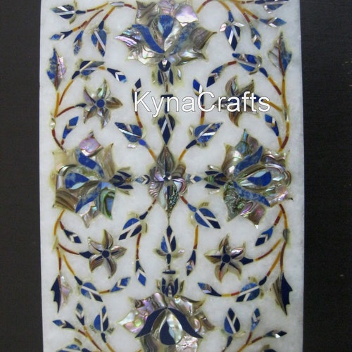 6 x 4 Inches Rectangle Shape White Marble Cosmetic Box Gift for Her Abalone Shell Inlaid Trinket Box from shops Indian Art and Craft