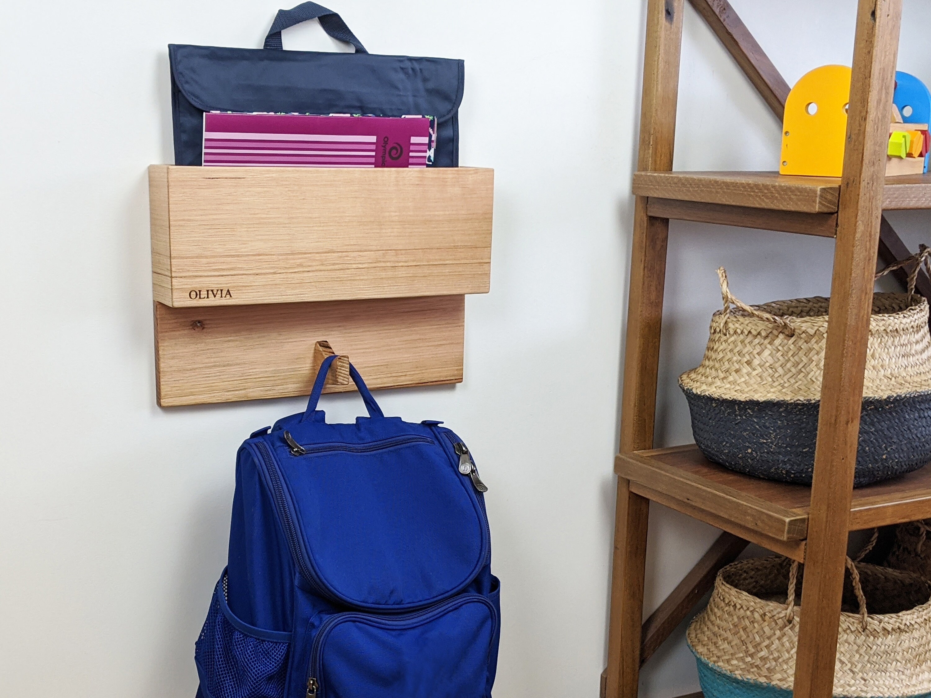 School Bag Organiser / school command center / school bag rack Etsy