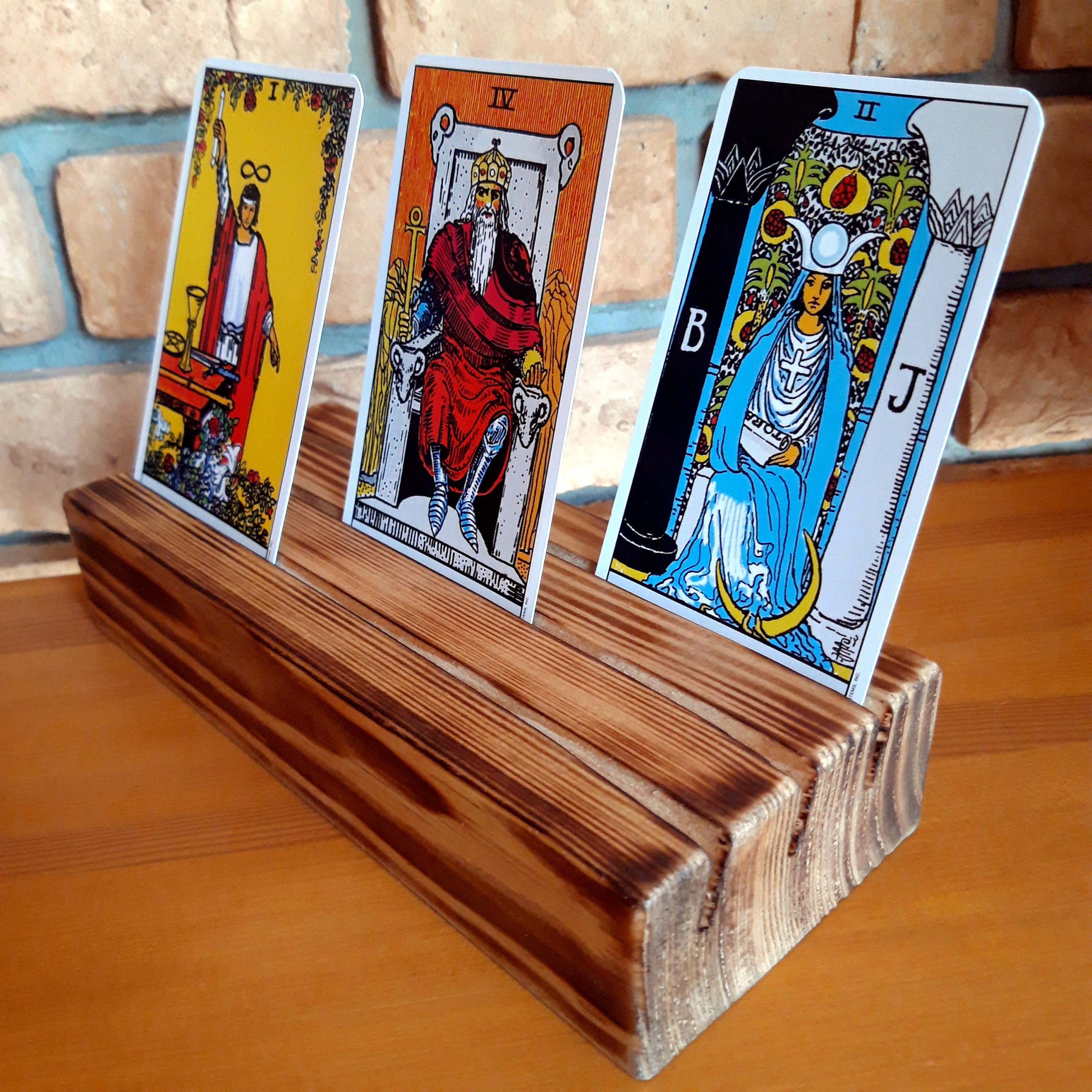 Tarot card display Wooden card holder Personalization card Etsy