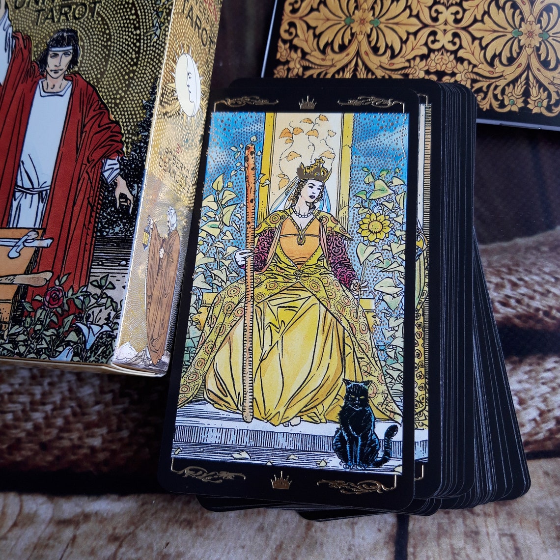 Golden tarot deck Tarot card Tarot card set Etsy