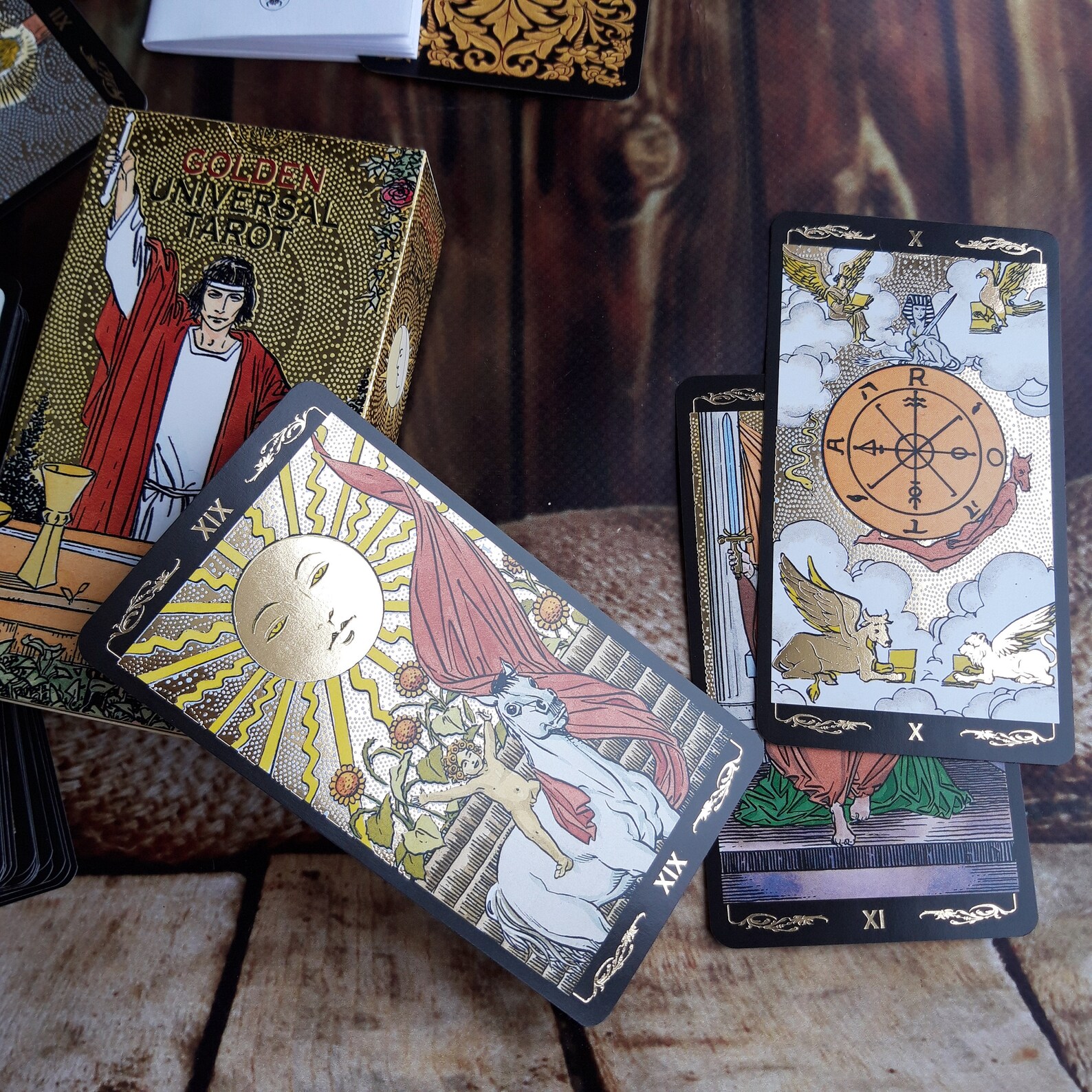 Golden tarot deck Tarot card Tarot card set Etsy