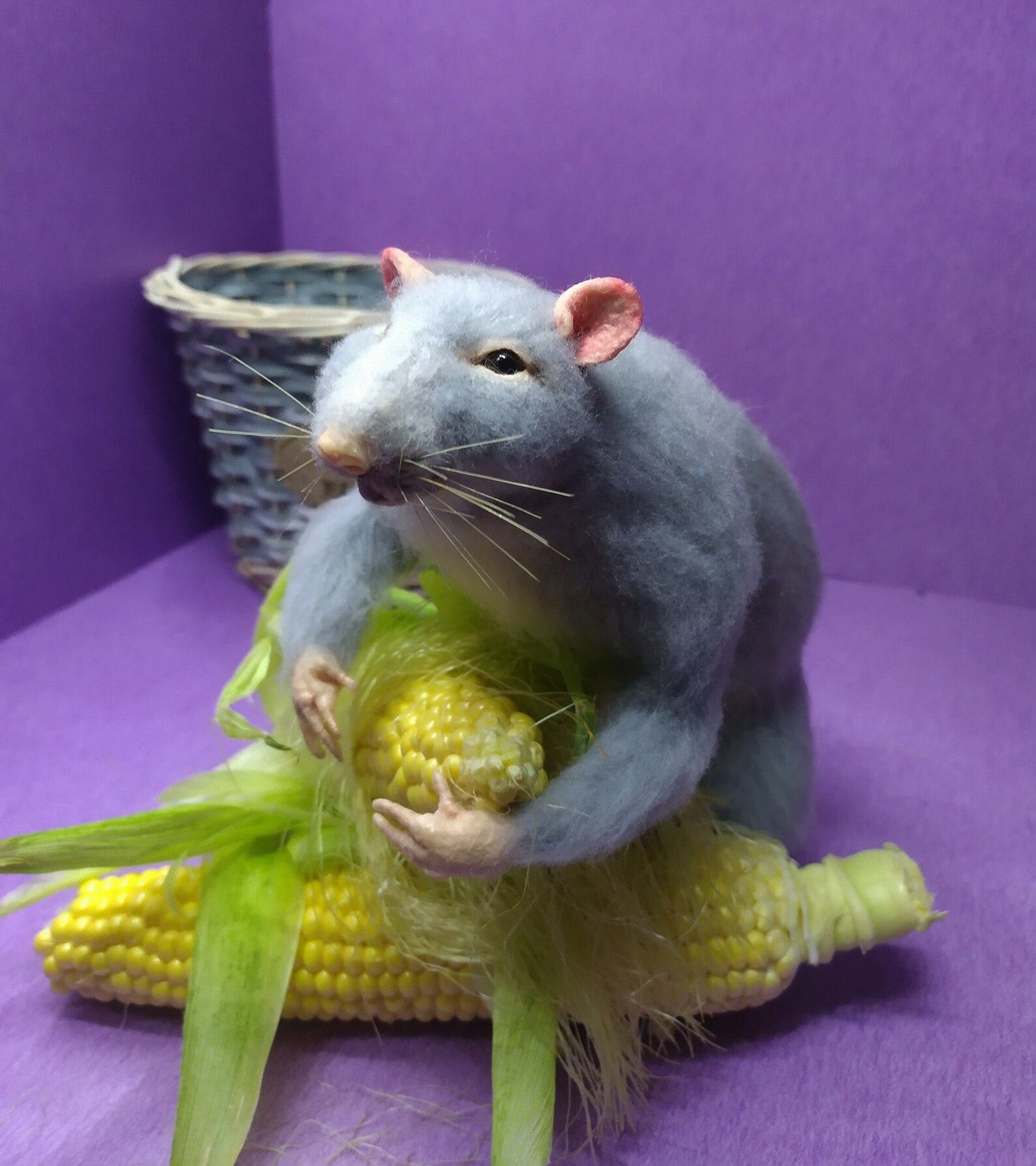 Gray rat stuffed rat realistic rat figurine plush mouse Etsy