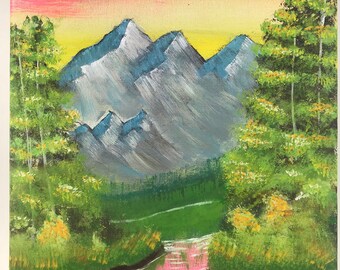 Colorful outdoor painting, 16&quot; x 12 &quot; Flat Canvas