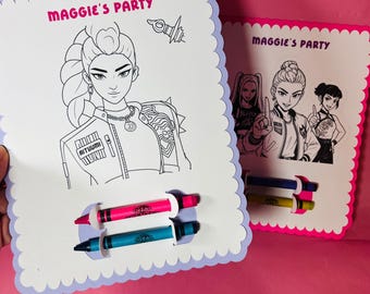 Personalisiertes K-Pop-Malset | Mitgebsel für Dämonenjäger-Partys | Malset für Kinder mit Buntstiften | Geburtstagsgeschenk