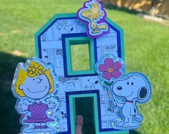 Benutzerdefinierte 3D-Papierbuchstaben | Personalisierte Namensbuchstaben | Snoopy-Themenparty-Dekor | Kinderzimmer-Dekoration | Babyparty-Mittelpunkt
