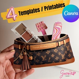 Template / Printable - Cutting File - Mother’s Day Purse Wallet | Mini Handbag Gift | Canva Editable | Instant Download