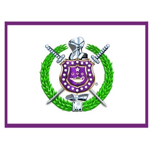 Ten (10) Omega Psi Phi Greeting Cards, Includes Envelopes