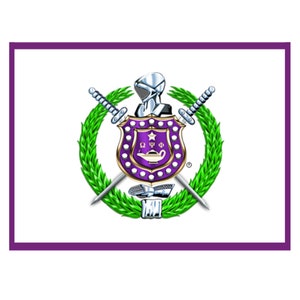 Ten (10) Omega Psi Phi Greeting Cards, Includes Envelopes