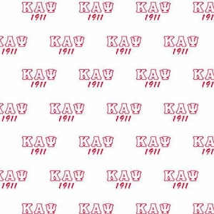 May include: A white background with a repeating pattern of the letters "ΚΑΨ" and the year "1911" in red.