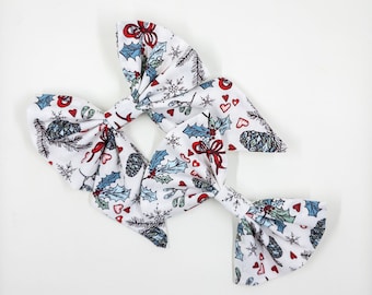 Handmade Dog Bowtie | Cat Bowtie  | Pet Sailor Bow | Christmas Holly Print