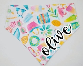 Personalised Dog Bandana | Double Sided Dog Bandana | Cat Bandana | Summer Print