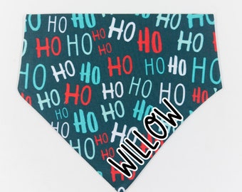 Personalised Dog Bandana | Christmas Dog Bandana | Puppy Bandana | Cat Bandana | Ho Ho Ho