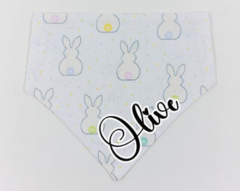 Personalised Dog Bandana | Easter Dog Bandana | Puppy Bandana | Cat Bandana | Cotton Tail Bunnies