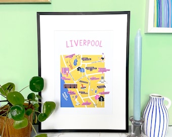 Liverpool City Map Print - Fine Art Giclee Print