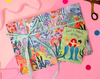 Fogli da regalo in corallo/Carta da regalo colorata divertente/Lenzuola piatte da regalo per compleanno