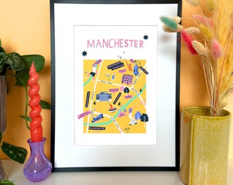 Manchester Map Print - Giclee Print