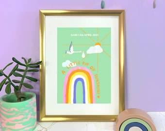 Personalised New Baby Fine Art Print