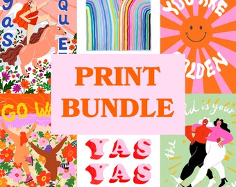 Mix & Match any 3 Prints - Positive Colourful Inspirational Print Bundle
