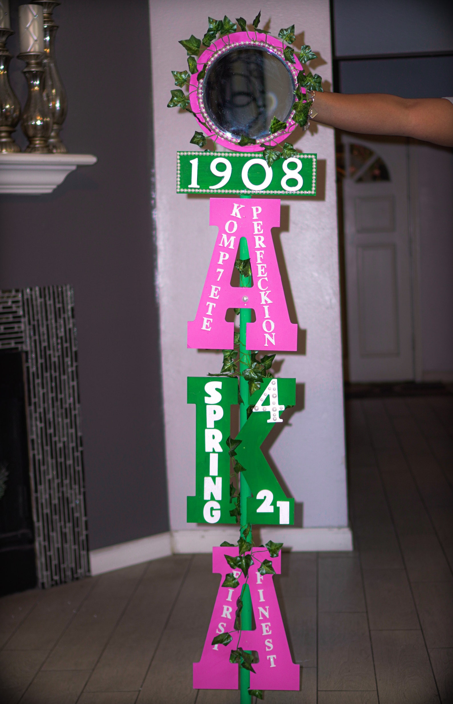 Pink N Green Girl Sorority Staff Etsy