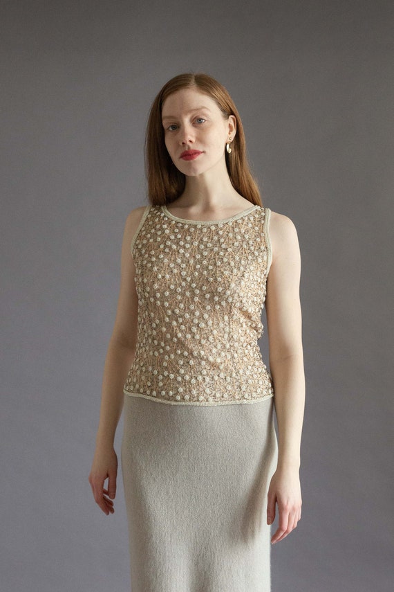 Vintage 1990s beaded sleeveless top
