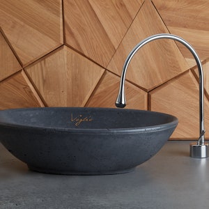 Bathroom vanity top sink | Concrete Sink | Handmade Counter top Vessel Sink |Anthracite color washbasin | Modern design cabinet top sink