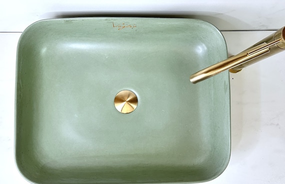 V_2 Green Pea Bathroom Sink | Concrete Vessel Sink | Wash  display picture 3