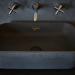 V_24 BLACK Bathroom Sink | Concrete Sink | Round Sink | Bathroom Vessel Sink | Vessel Sink | Wash Basin | Concrete | Counter top sink basin